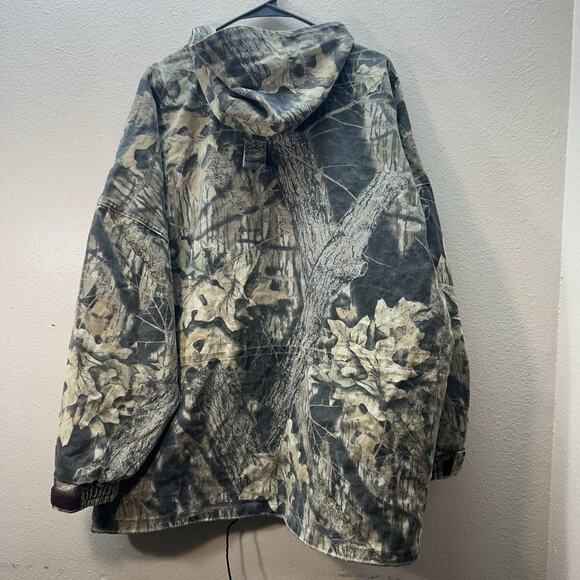 Cabela's Jacket Mens XL Camo Mossy Oak Hooded Vintage Field Coat Zip Whitetail - Picture 9 of 10